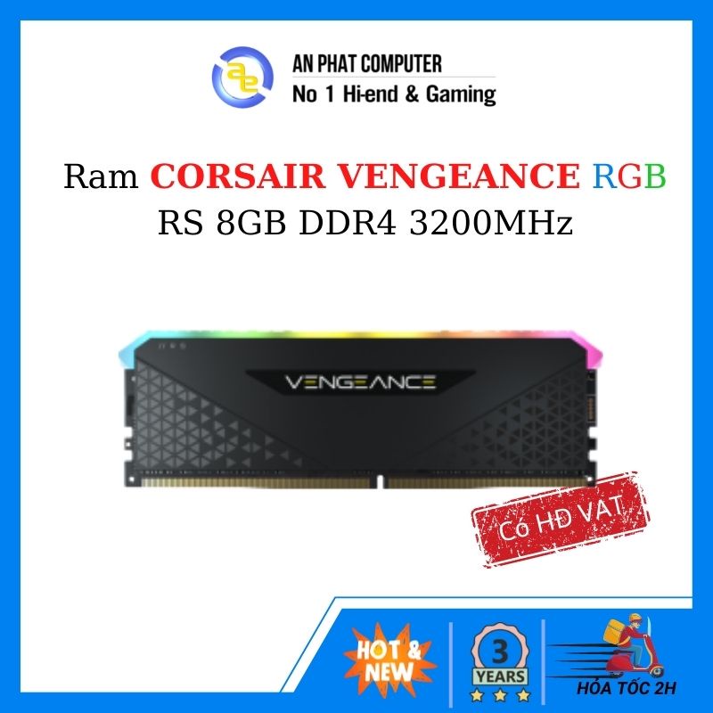 Ram CORSAIR VENGEANCE RGB RS 8G / 16GB DDR4 3200MHz - Bảo Hành 36 Tháng