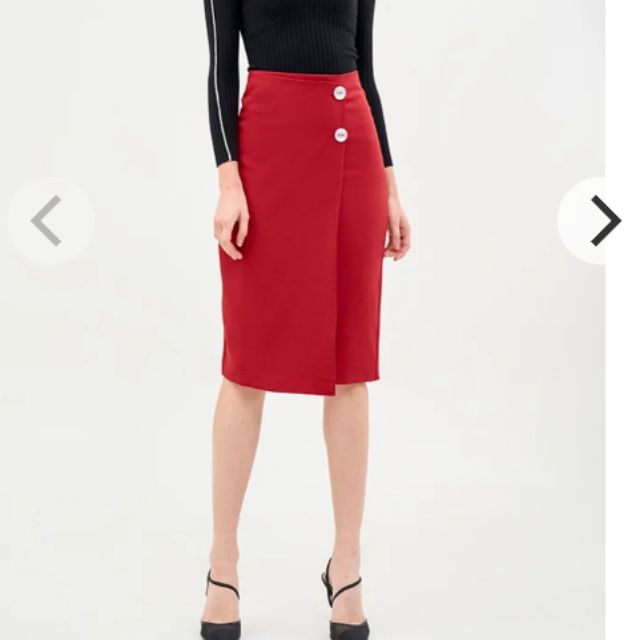 [ Mã WASTRUN4 giảm 10% tối đa 30K đơn 99K] M66-Chân váy bút chì đắp tà rời 2 cúc sang chảnh