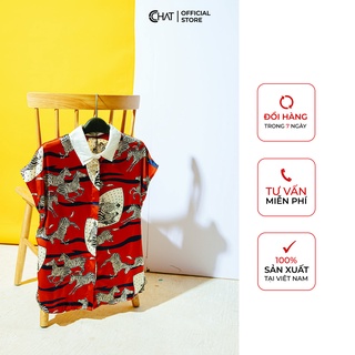 Áo Sơ mi hoạ tiết vai chờm CCHAT