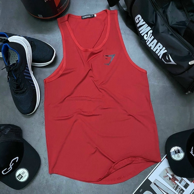 ÁO BA LỖ GYMSHARK DÂY VIỀN CỔ ÁO THUN POLLY MÁT MẺ