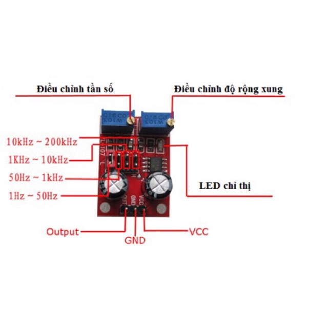 ✅Mạch tạo xung vuông điều chỉnh được. Dùng chip Ne555