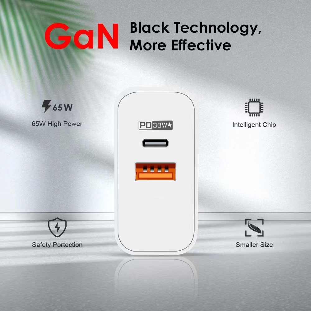 GaN Fast Charger / 2 Ports US/EU Type c USB Fast For iPhone Android