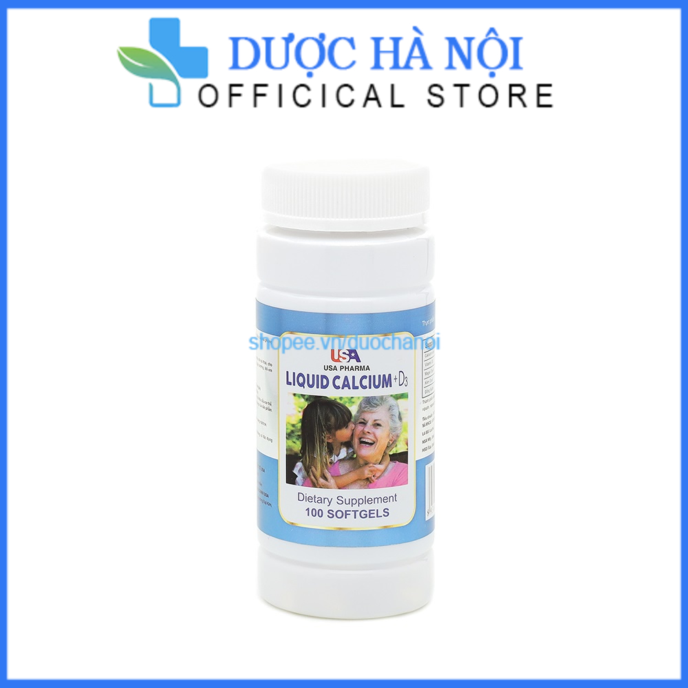 Viên uống bổ sung canxi Liquid Calcium D3 giúp chắc khỏe xương, phát triển chiều cao chai 100 viên