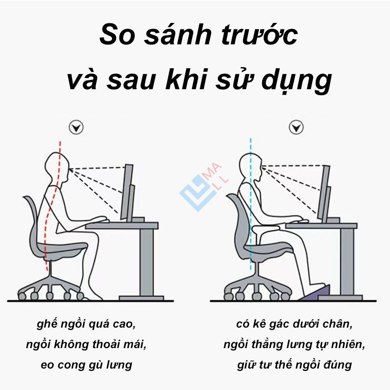 Ghế Gác Chân Công Thái Học Văn Phòng Mát Xa, Chống Trượt - Ghế Kê Chân Văn Phòng - Ghế Gác Chân Văn Phòng Công Thái Học - Ghế Kê Chân Văn Phòng Chống Nhức Mỏi Toàn Thân
