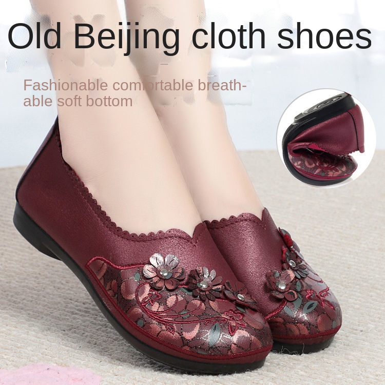 Giày lười đế bằng size lớn thời trang cho phụ nữ trung niên