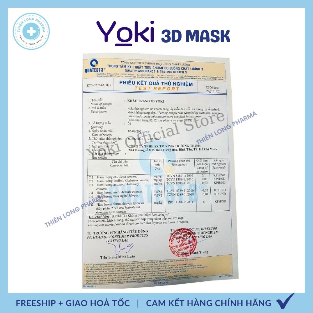 Khẩu trang 3D Yoki Mask  kháng khuẩn công nghệ nhật bản hàng chính hãng công ty