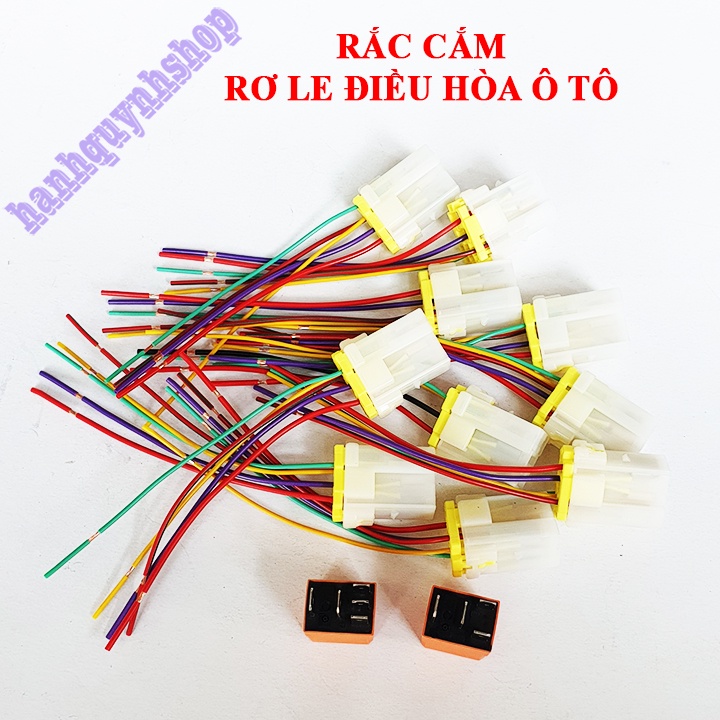 Bộ 10 rắc cắm, chuôi rơ le điều hòa ô tô 4, 5 chân hàng đẹp loại 1