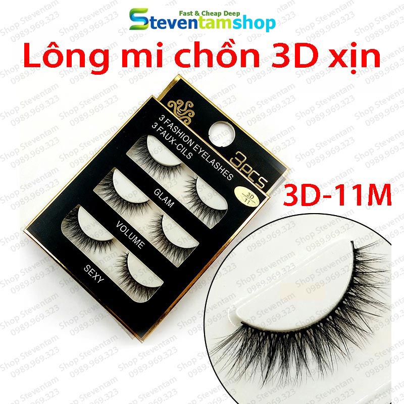 Lông mi chồn 3D số 11 mỏng (Cam kết hàng loại 1)