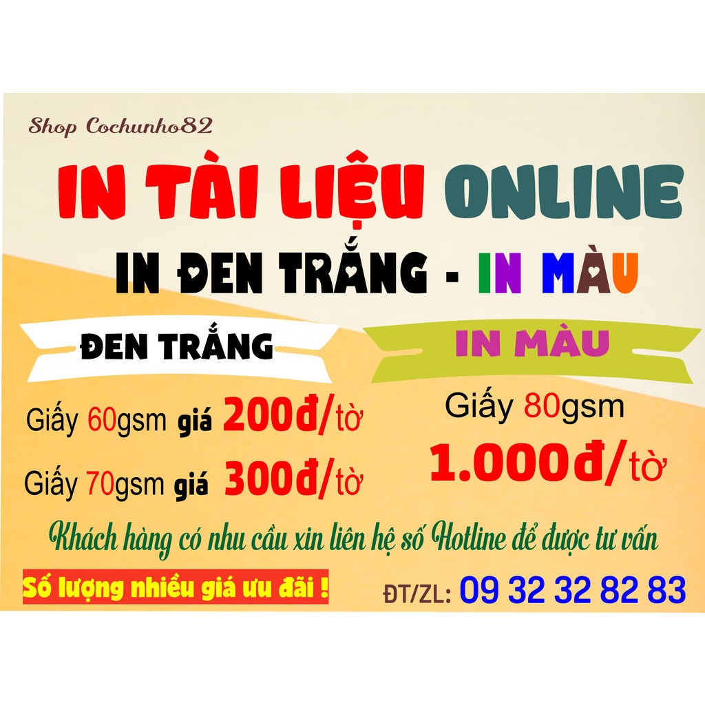 In Tài liệu Online (ĐEN TRẮNG - IN MÀU) - Giá Sinh viên