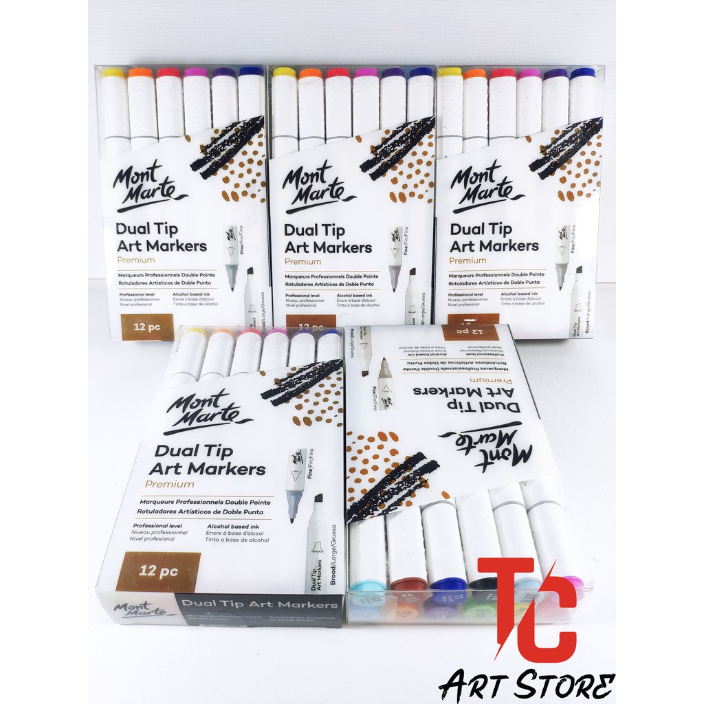 Bộ Bút MARKERS MONT MARTE 12/24 Màu – Dual Tip Art Markers Mont Marte MMPM0022