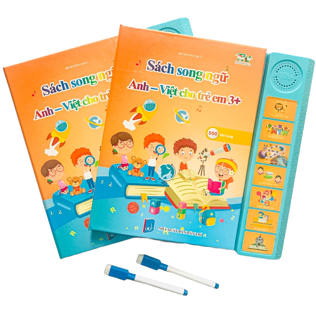 Sách Nói Điện Tử Song Ngữ Anh- Việt Giúp Trẻ Học Tốt Tiếng Anh- Cho Bé Từ 1- 7 Tuổi