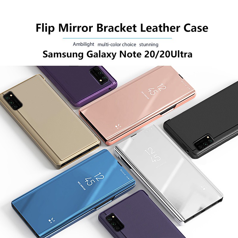 Bao Da Điện Thoại Nắp Lật Mặt Gương Thông Minh Chống Sốc Cho Samsung Galaxy Note 20 Ultra Note20 20ultra Vỏ