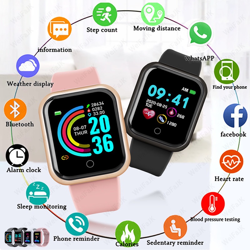 KEBIDUMEI Y68 Waterproof Bluetooth Smart Watch For Apple IOS Android