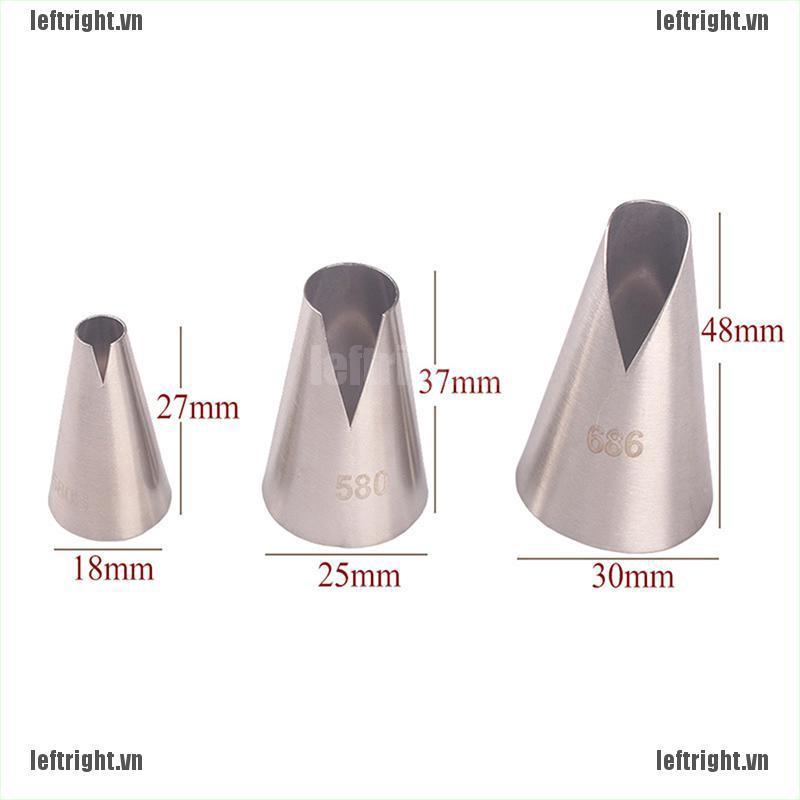 Bộ 3 Đuôi Bắt Bông Kem Hình Cánh Hoa Độc Đáo Tiện Dụng DIY