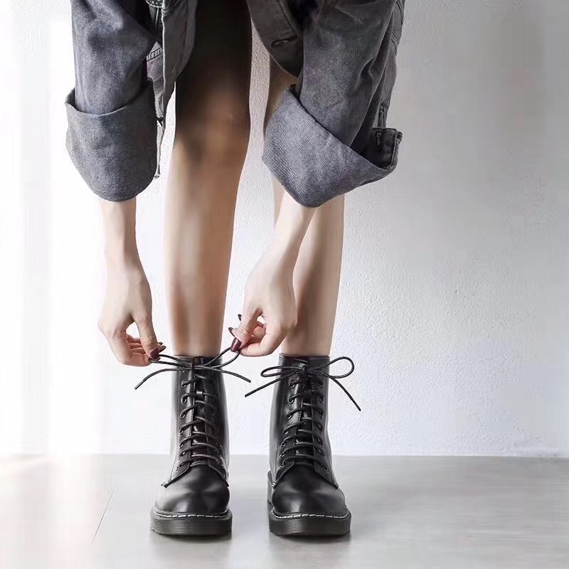 Boots dáng dr cao cổ (CÓ SẴN ĐỦ SIZE CLIP TỰ QUAY) giày da mềm êm chất đẹp, màu đen chuẩn form size, dễ phối đồ.