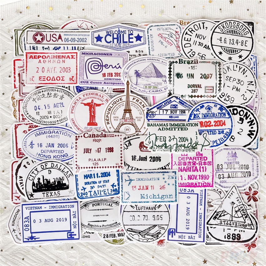 100Pcs/Set ❉ Retro Vintage Stamps . Transparent Stickers ❉ DIY Fashion Waterproof Decals Doodle Stickers