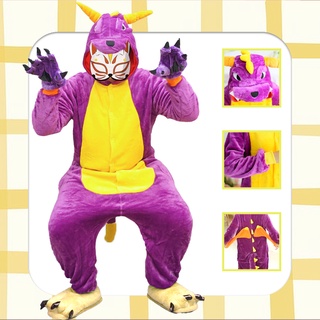 Bộ Khủng Long Tím Người Lớn Chất Nhung Mịn [Hàng Sẵn]