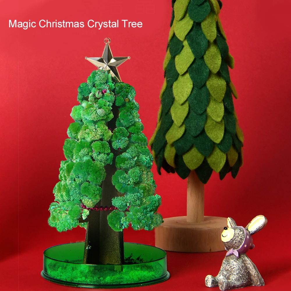 Magic Growing Christmas Tree/Growing Blooming Magic Tree / Crystal Mini Christmas Tree Decorations Children Toy Xmas Gift