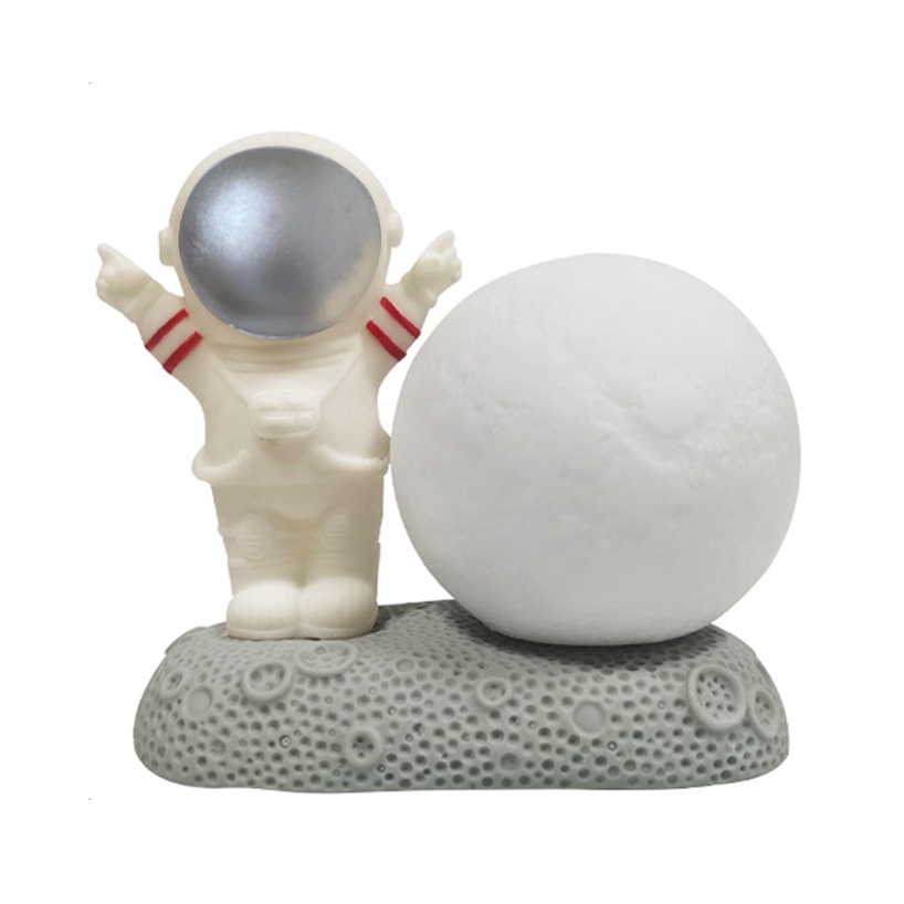 Đèn ngủ bảo vệ mắt hình phi hành gia và mặt trăng xinh xắn trang trí cho nhà cửa