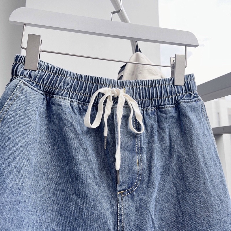 quần short jeans lưng thun unisex