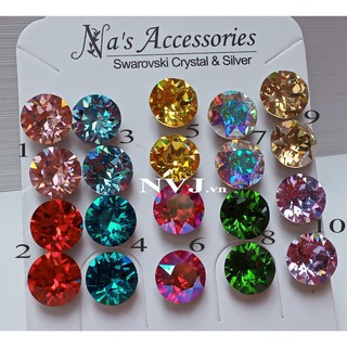 pha lê Swarovski Bông tai nụ Xirius chaton 1088 nhiều màu SS39 ~ 8mm PhaleAo
