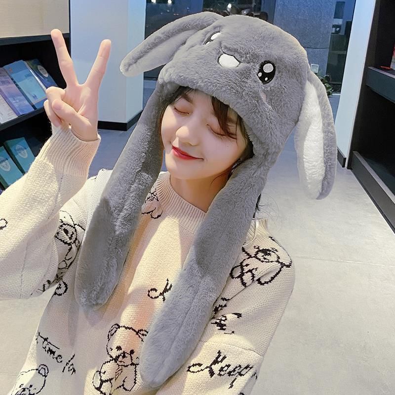 Mũ Len Dệt Kim Hình Cinnamoroll Pikachu Có Tai Di Chuyển Ấm Áp Cho Trẻ Em