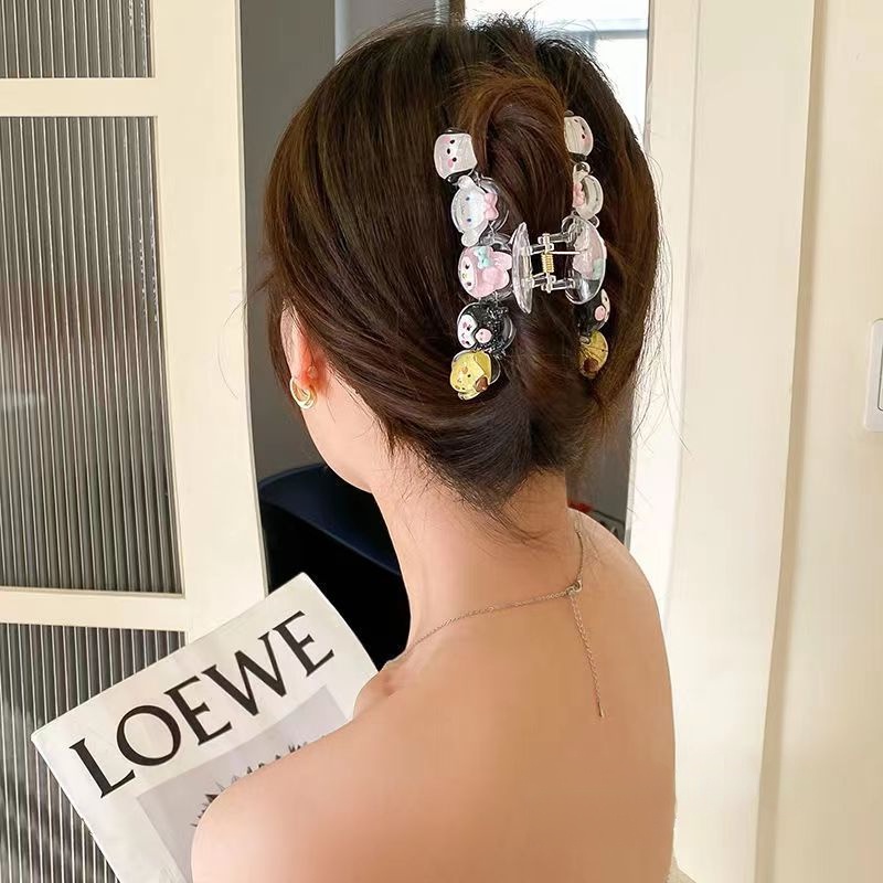 Kẹp Tóc Bằng Acrylic Hình Cá Mập Hoạt Hình Dễ Thương Phong Cách Hàn Quốc