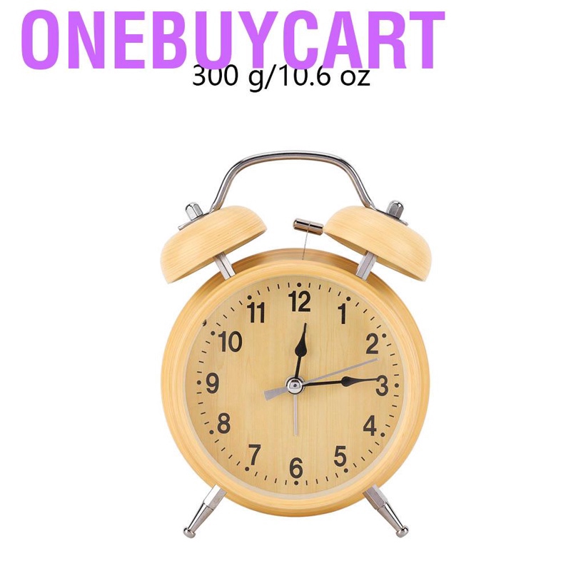 Onebuycart Alarm Clock Retro Mechanical Hand Winding Metal Double Bell for Bedroom Time Management He