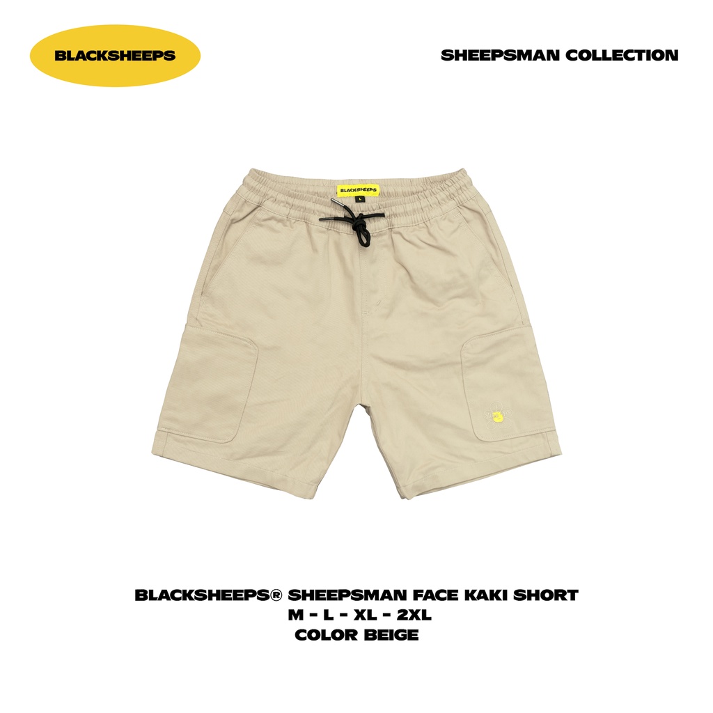 BLACKSHEEPS Quần short kaki nam cạp chun SHEEPSMAN FACE SHORT