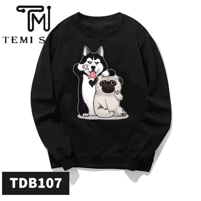 Áo nỉ sweater husky vui nhộn có bigsize đên hơn 100kg