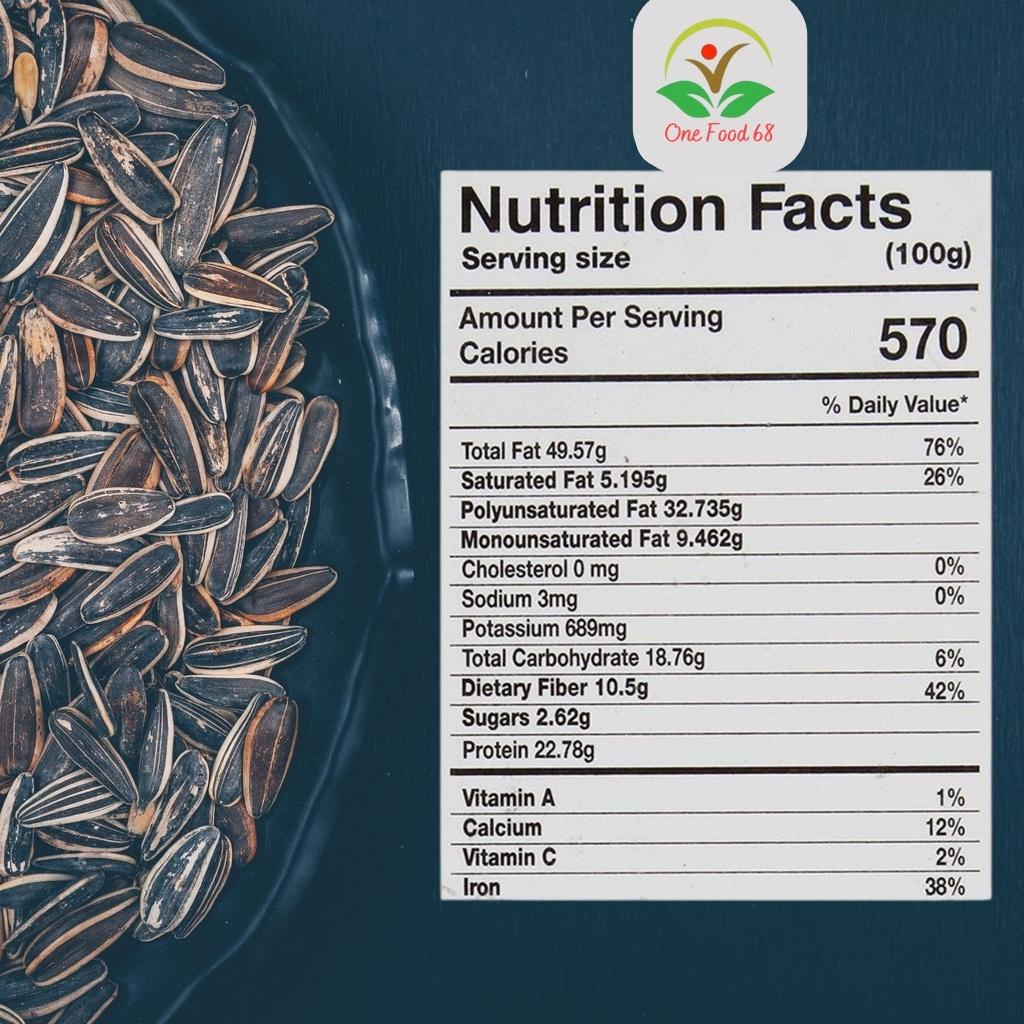 Nhân Hạt Hướng Dương Nguyên Vị Tách Vỏ Organic Hữu Cơ Nhân Sống Onefood68, Nhân Hướng Dương Béo Giòn Làm Sữa Hạt