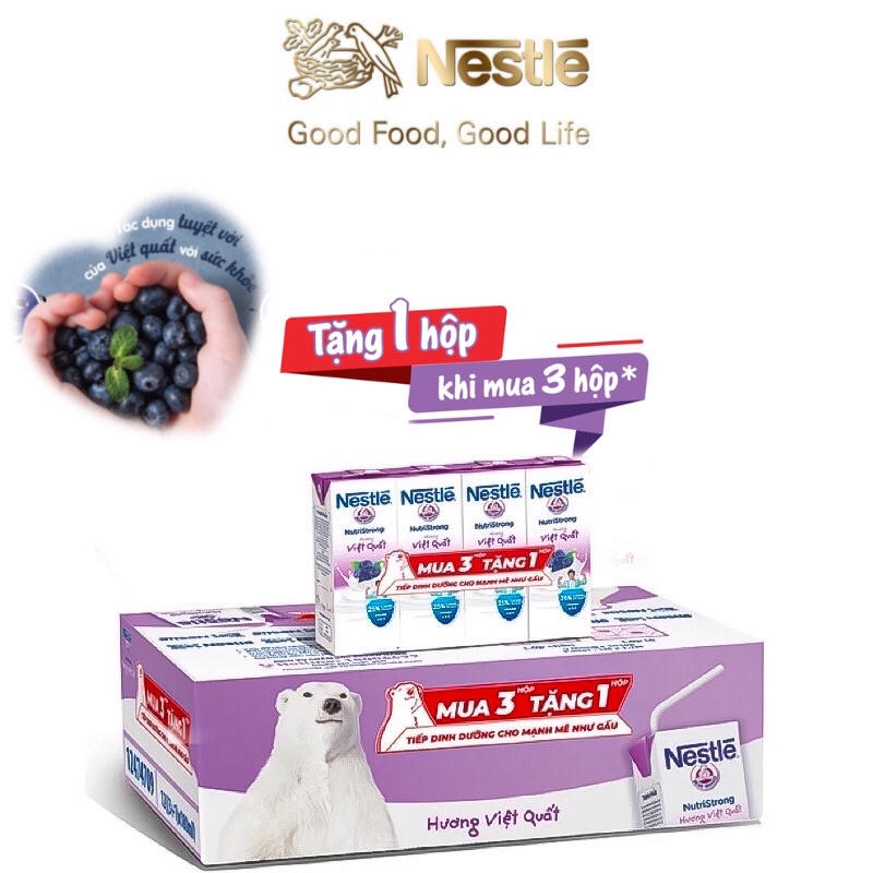 Thùng 48 hộp sữa Nestlé Gấu việt quất (48x180ml)[date 07/2022]