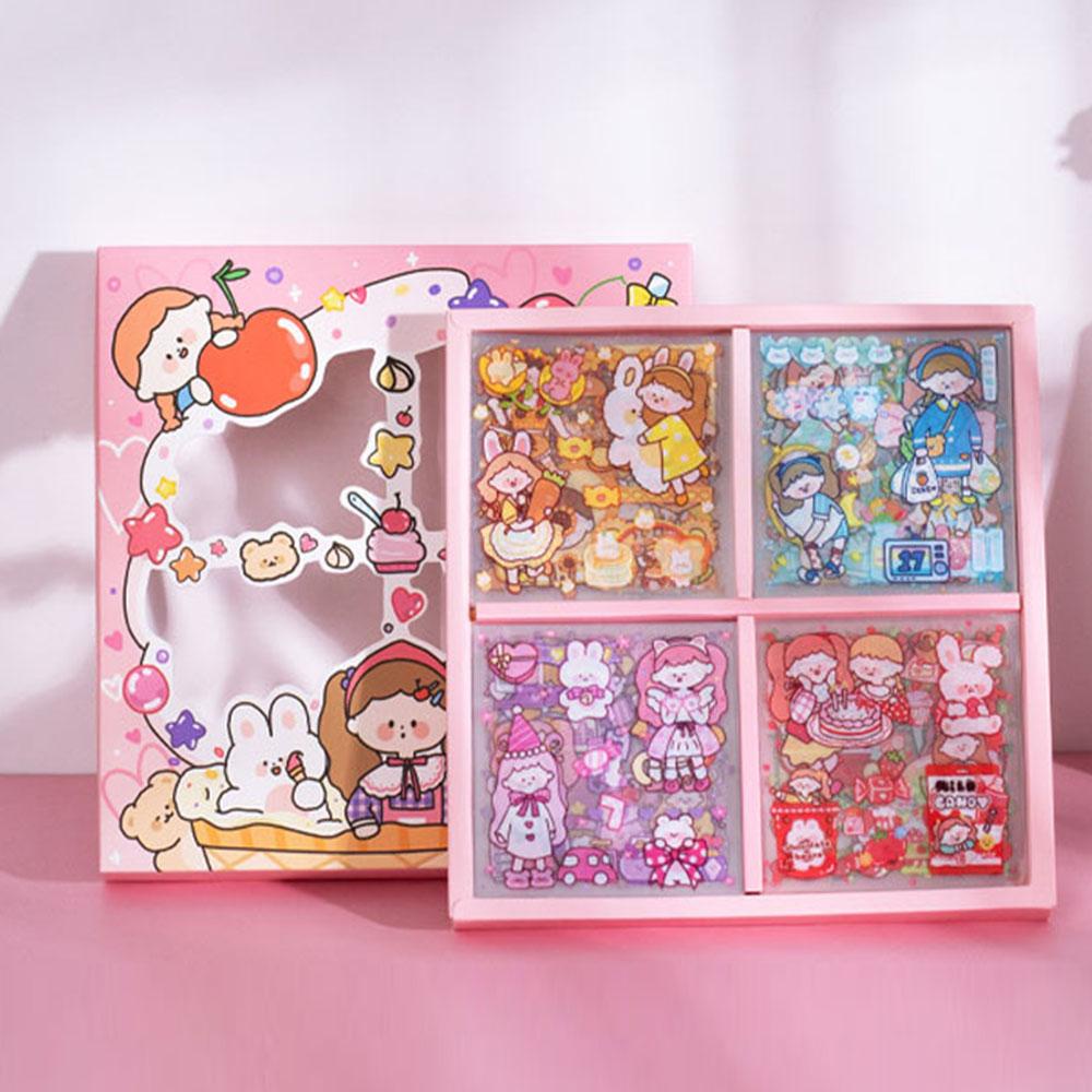 PEWANY Hộp 100 Nhãn Dán Hoạt Hình Dễ Thương Trang Trí Sổ Tay