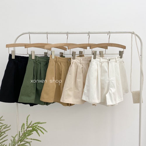 Quần short kaki lưng chun cá tính chất kaki dày dặn Xonxen shop free size mã 916