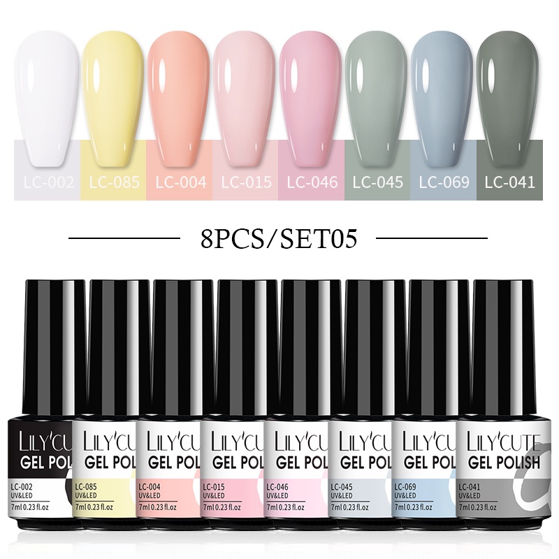 UR SUGAR Set 8 lọ sơn móng tay nhiều màu sắc dung tích 7ml