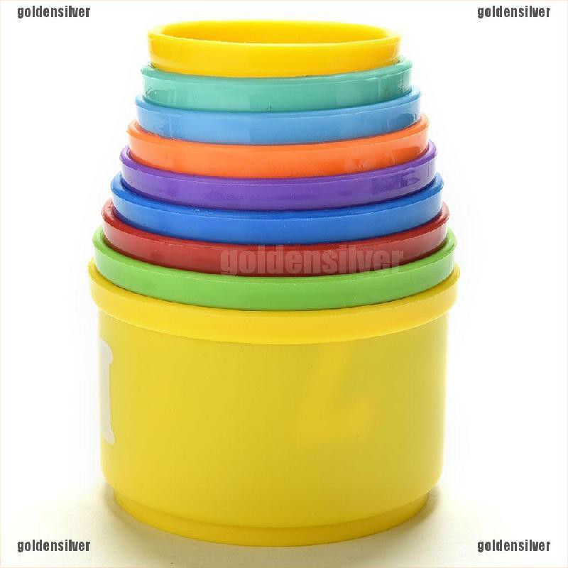 [GDS] Cốc Xếp Chồng Bằng Nhựa Hình Tháp Màu Cầu Vồng Giáo Dục Cho Bé