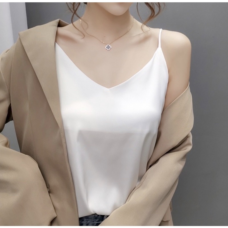Áo hai dây nữ chất lụa mềm mịn Okélla