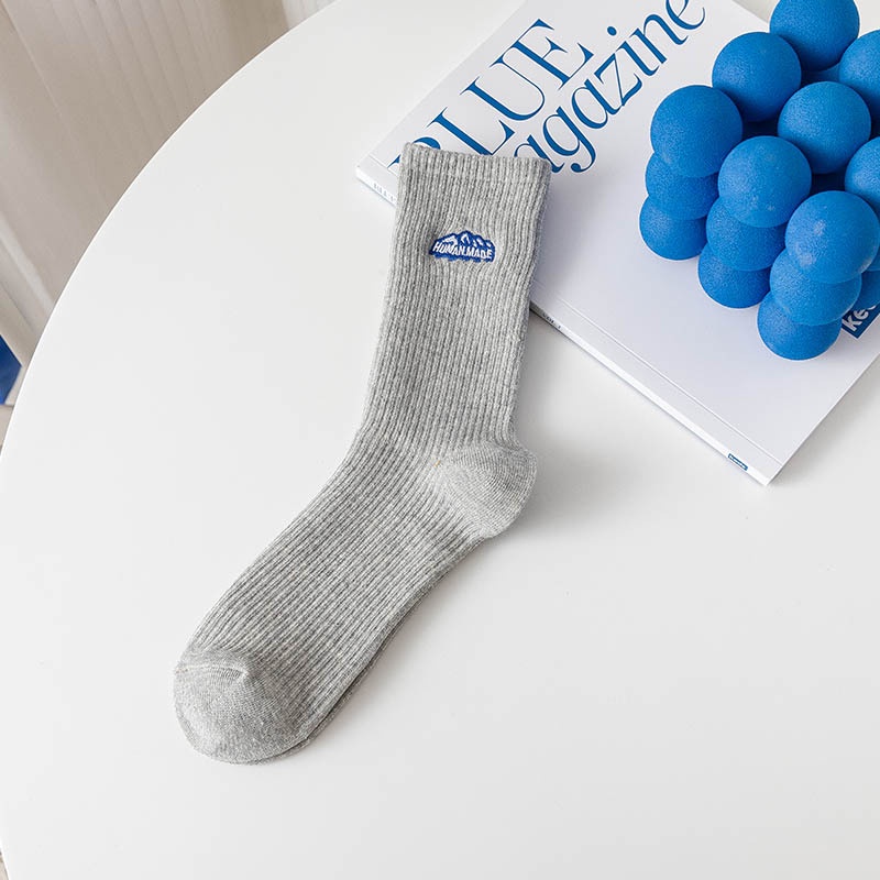 Vớ Cotton Cổ Vừa Thoáng Khí Khử Mùi Màu Đen Phong Cách Đường Phố Nhật Bản Cho Nam Nữ