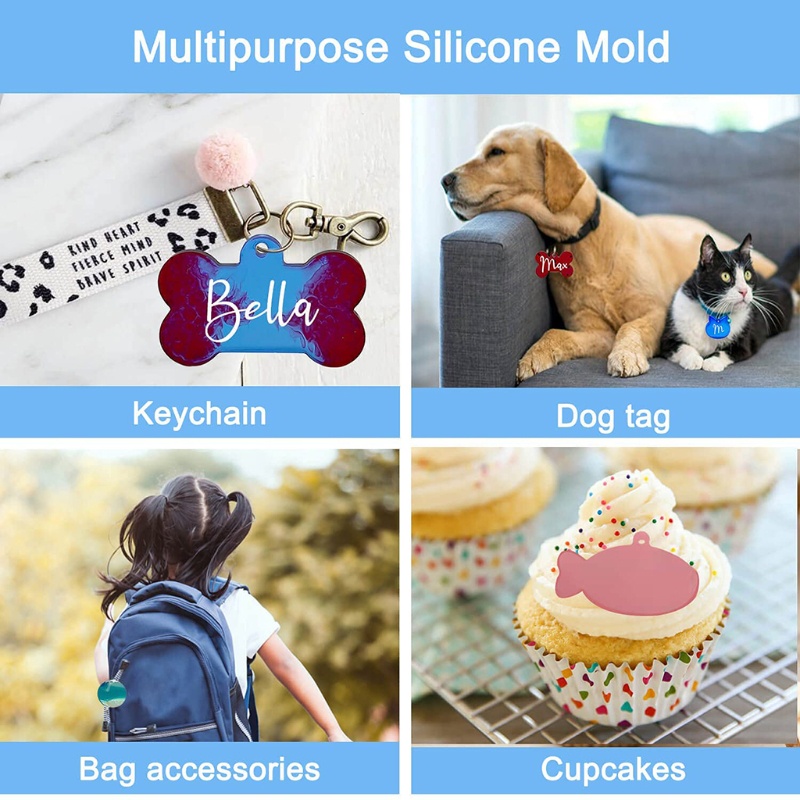 Khuôn Silicone Làm Móc Khóa Hình Cá Diy