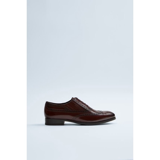 Giày Oxford da Zara authentic BURGUNDY GLOSSY