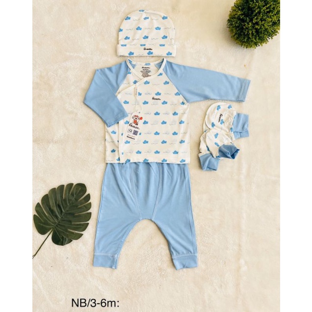 Avaler -  Bộ dài tay cài chéo Avaler sợi tre cho bé 3-7kg