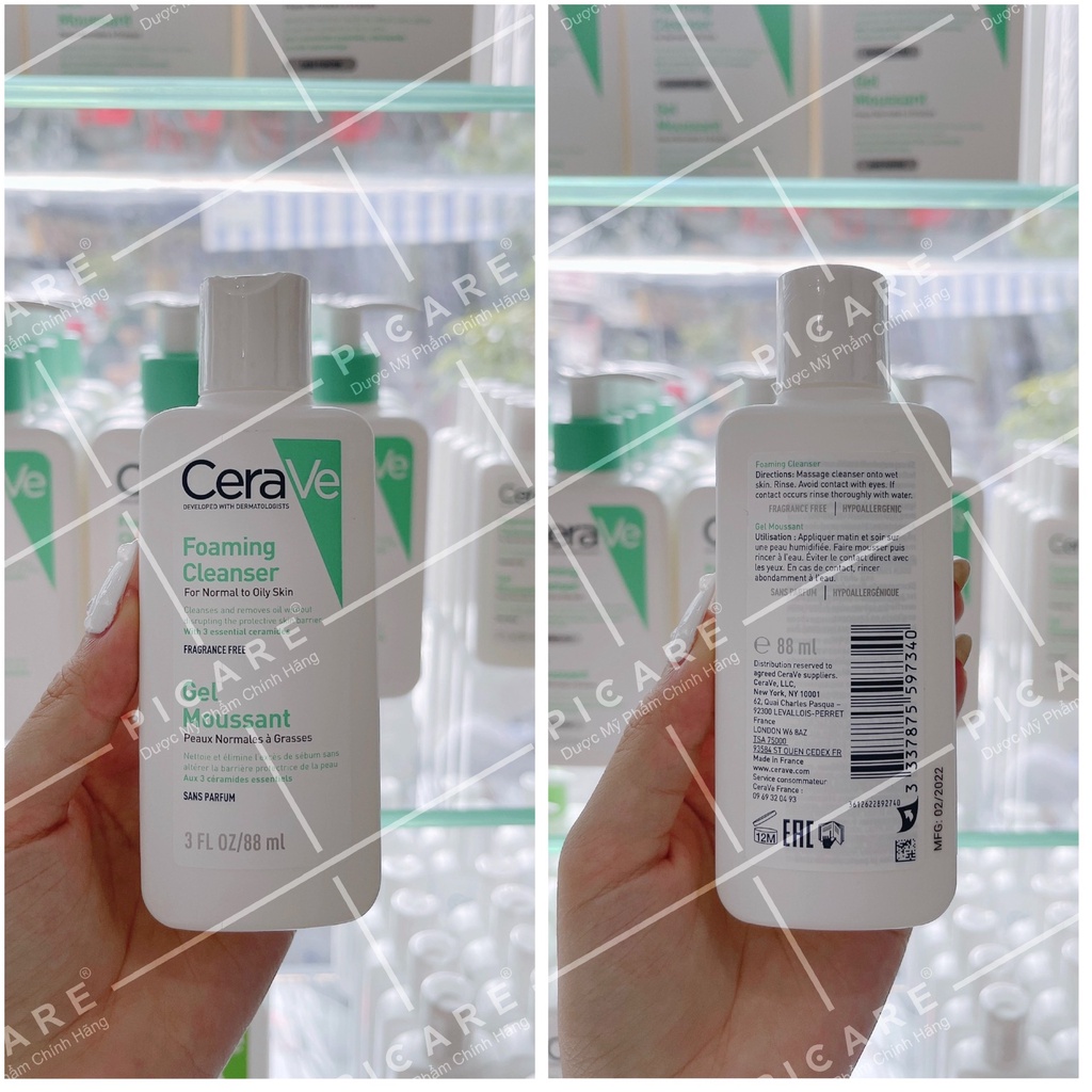 Sữa rửa mặt cho da thường đến da dầu CeraVe Foaming Cleanser Gel Moussant