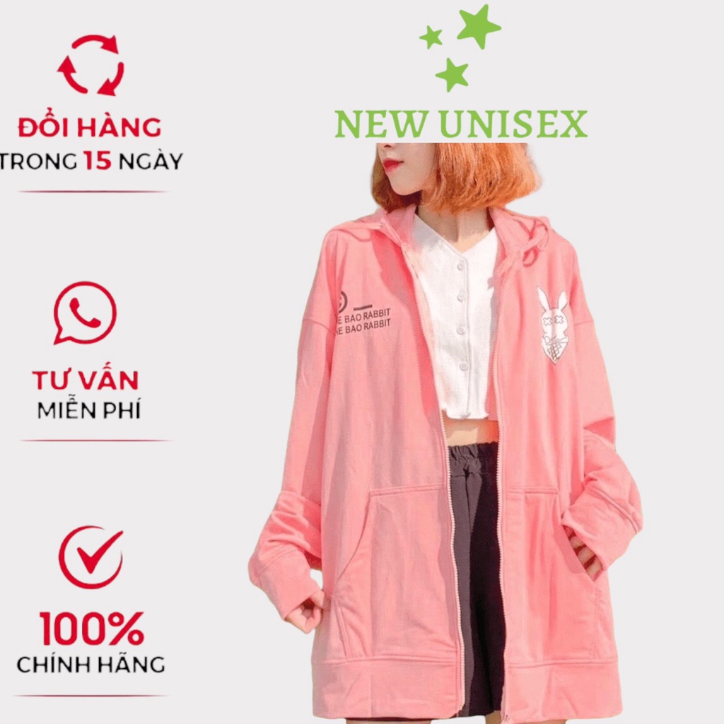 Áo khoác nữ Hoodie áo khoác nỉ form rộng Khóa Dây Kéo Chất Liệu Thun NỈ Ngoại TP [NewUnisex]