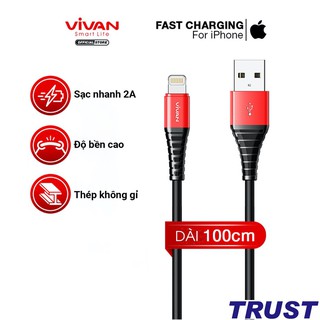 Cáp Sạc và Truyền Dữ Liệu iPhone Sạc Nhanh VIVAN 2.4A 100CM - BẢO HÀNH CHÍNH HÃNG 1 ĐỔI 1 - SL100