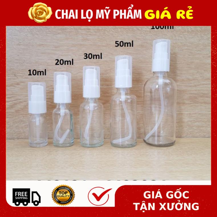 Chai Chiết Mĩ Phẩm ❤ RẺ VÔ ĐỊCH ❤ Chai thủy tinh xịt giọt 30ml,50ml,100ml chiết mỹ phẩm, dầu gội, sữa tắm, serum .