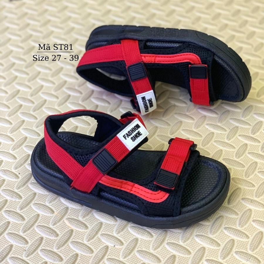 Dép sandal bé trai 3 - 12 tuổi  quai hậu chất mềm êm đế su chống trơn trượt cho bé đi học đi biển mùa hè ST81