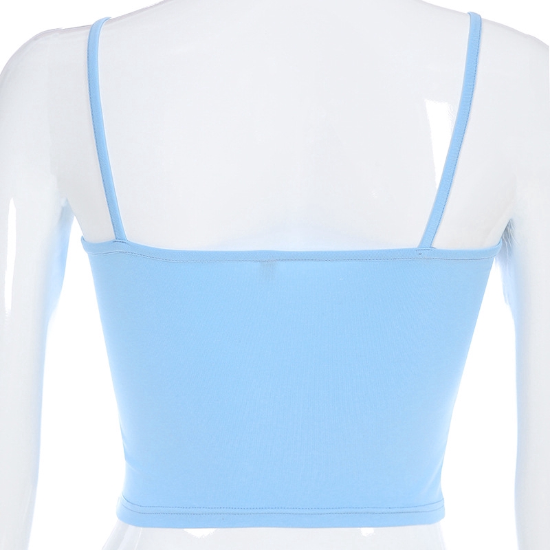 Sexy Women Slim Sling Butterfly Flower Embroidery Tops Off Shoulder Sleeveless Street Camisole