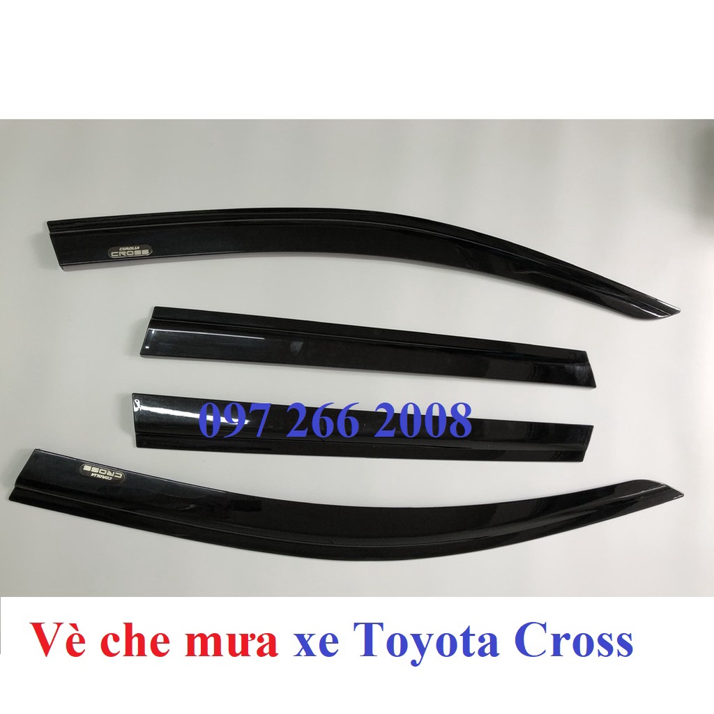 Vè che mưa xe Toyota Cross 2020 2021 2022 2023 Nhựa đen Thái dày cao cấp
