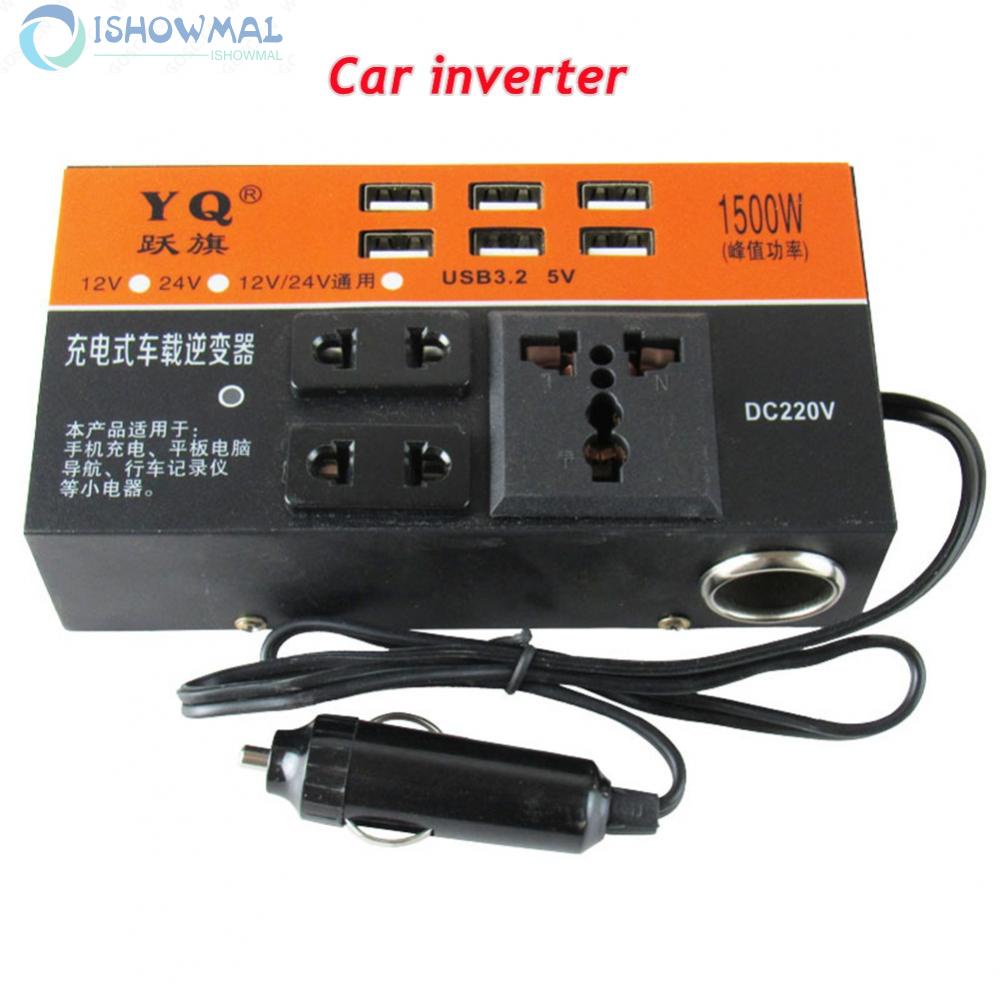Bộ Chuyển Đổi Nguồn 1500W Peak DC 12V 24V Sang AC 220V 6 USB Chất Lượng Cao Cho Xe Hơi