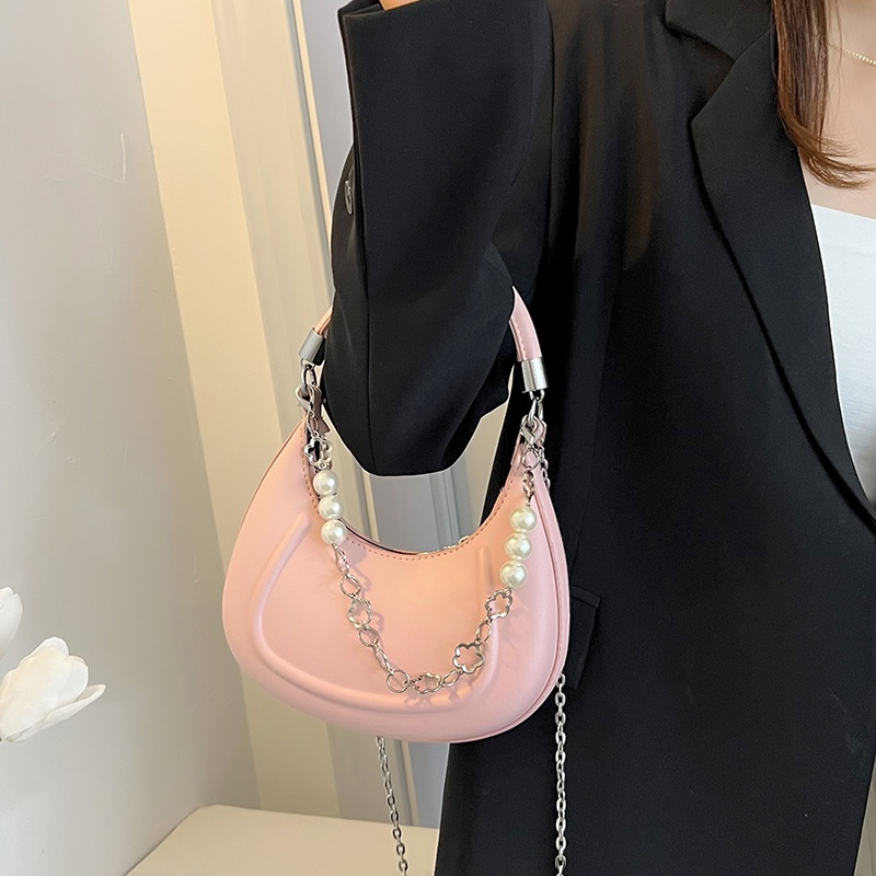 Túi Đeo Vai/Xách Tay Màu Sắc Ngọt Ngào Đính Ngọc Trai Thời Trang